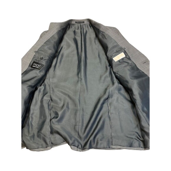 Michael Kors 40 L sport suit jacket blazer gingham black check Macy's Men Store - Picture 15 of 16